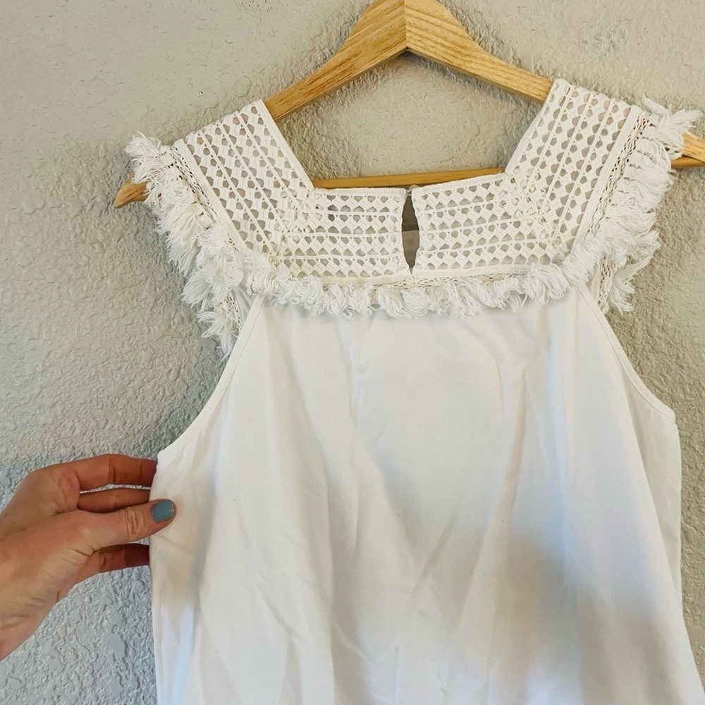 Madewell White Cotton Crochet Mini Dress - Picture 6 of 12